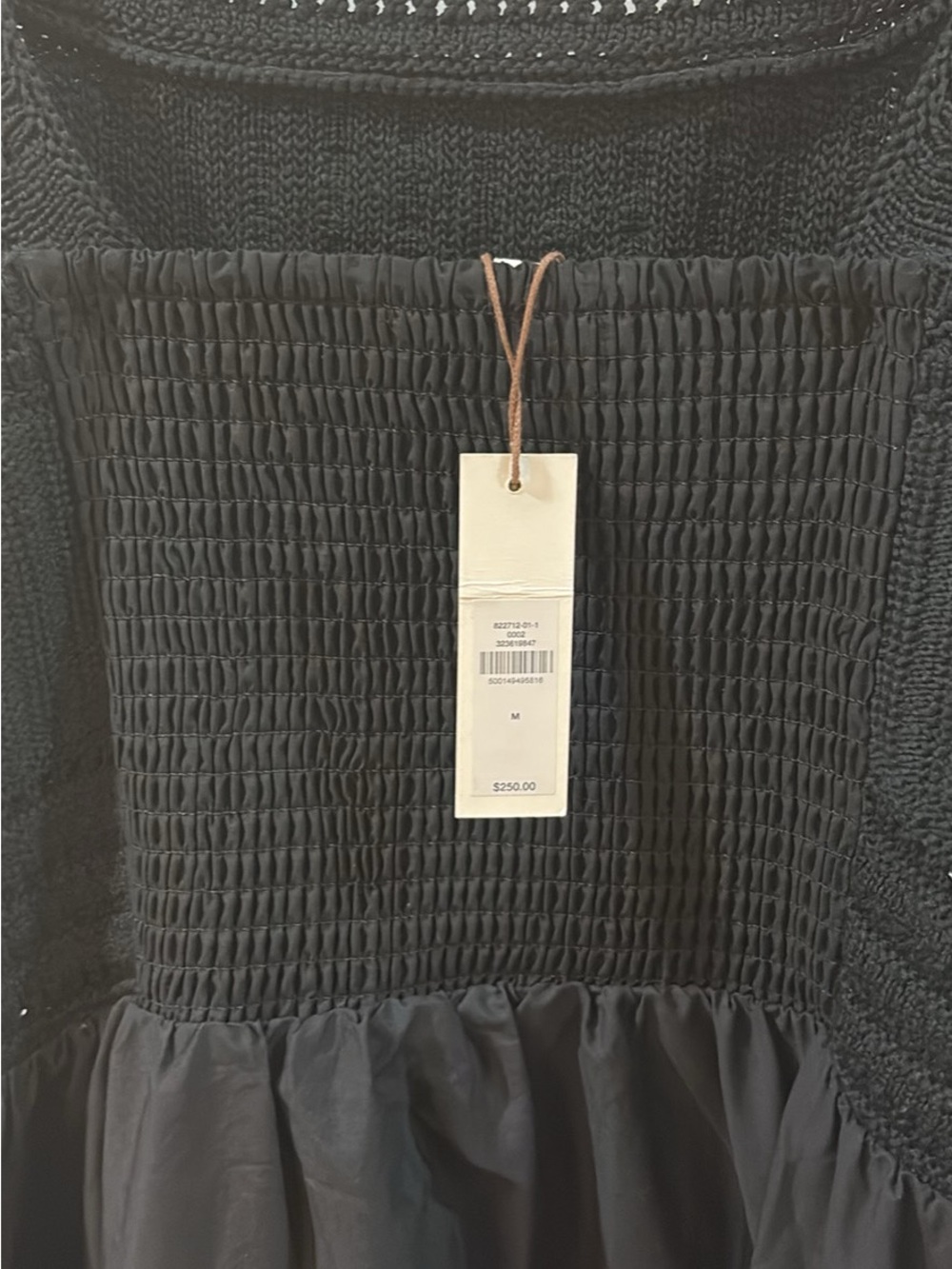 Banana Republic summer Size M Black Smocked Tank Midi Dress - MSRP $250 - Picture 7 of 7